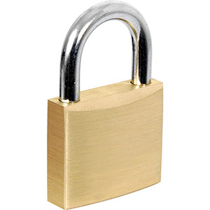 A padlock, recommended for the safe storage of your belongings.